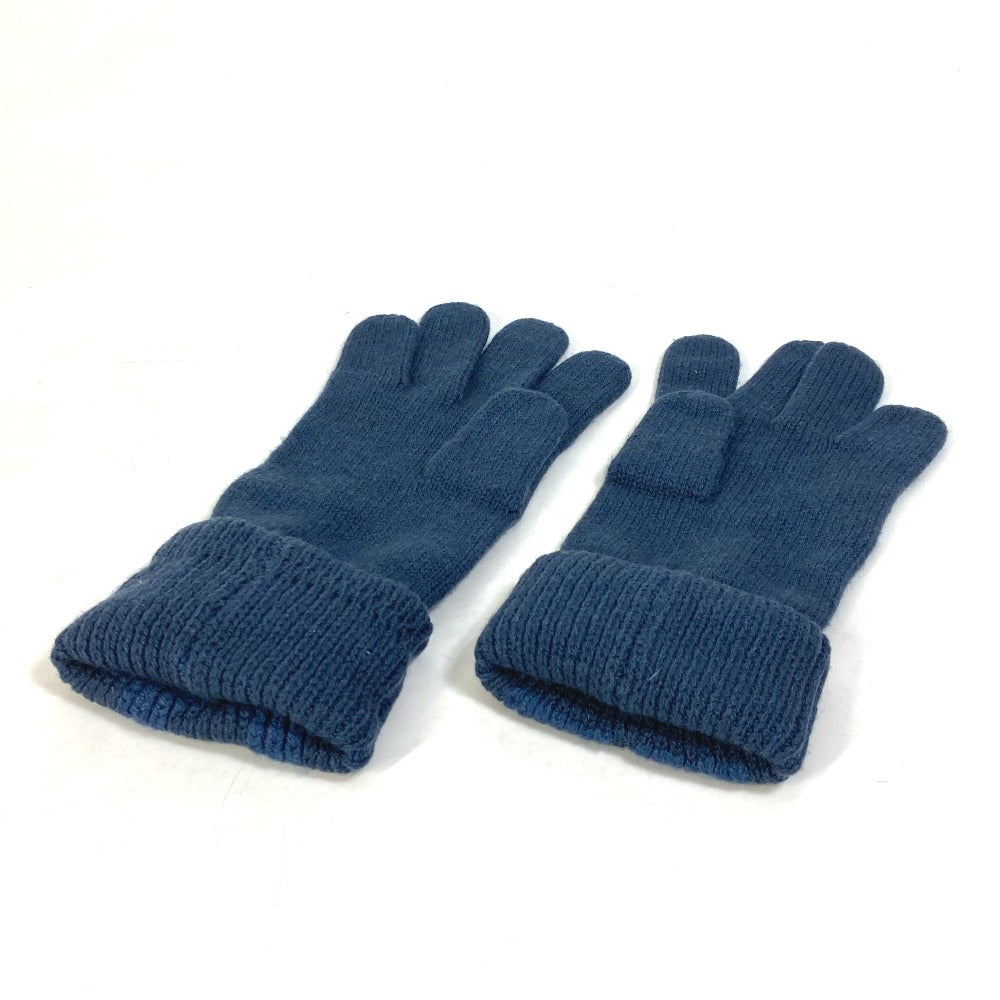 HERMES Glove cashmere blue H logo