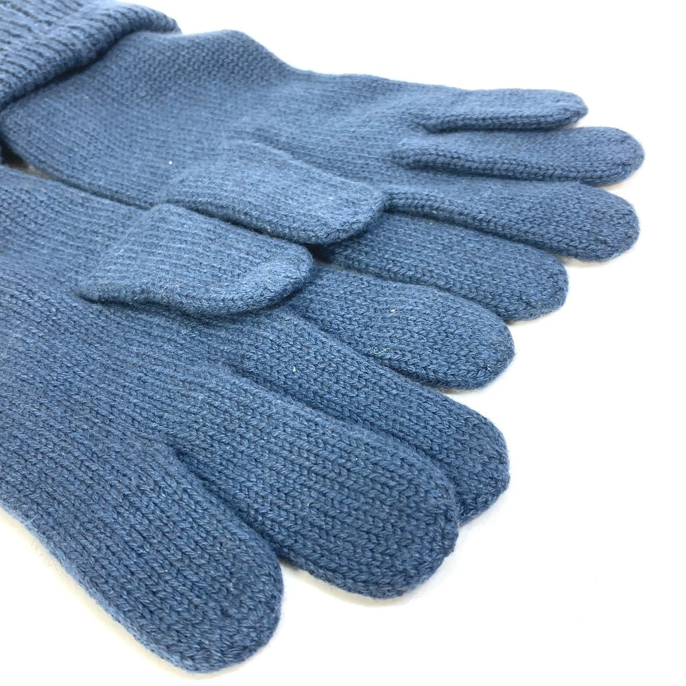 HERMES Glove cashmere blue H logo