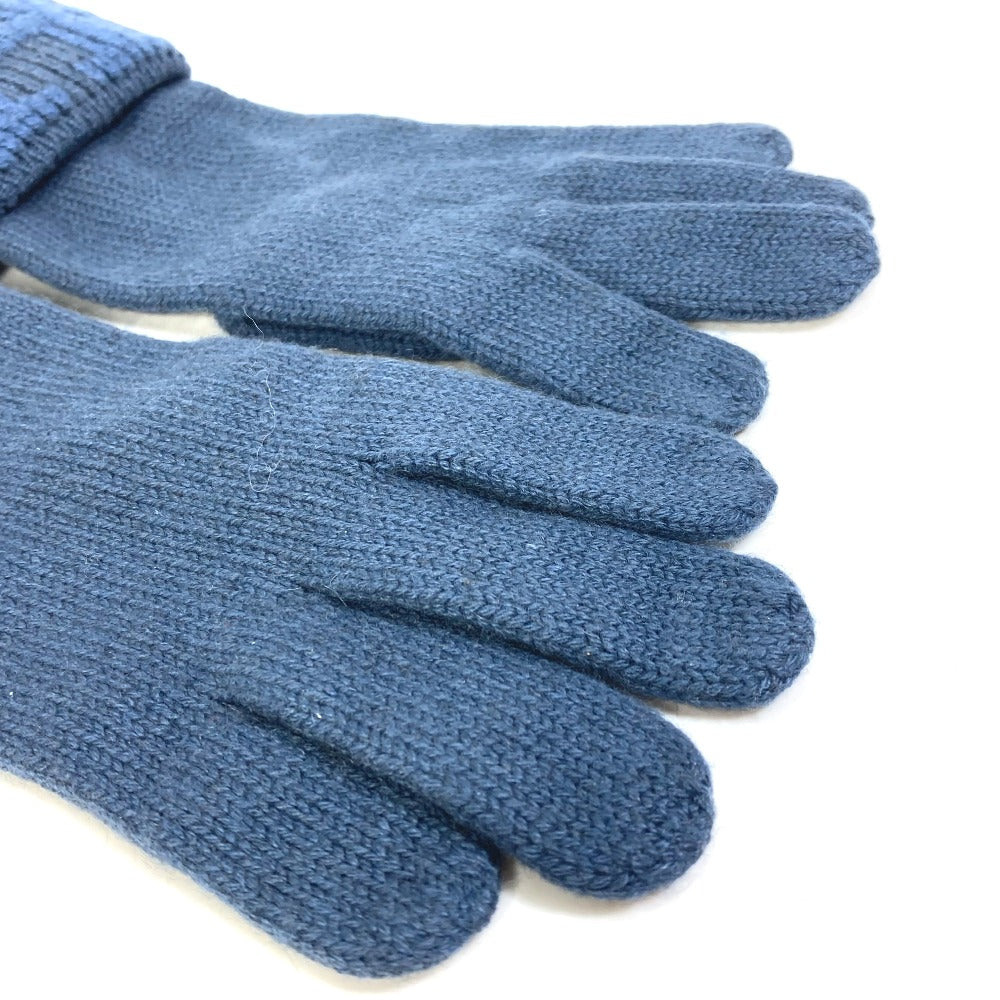 HERMES Glove cashmere blue H logo