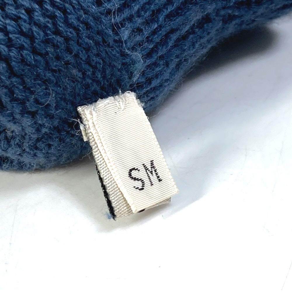 HERMES Glove cashmere blue H logo