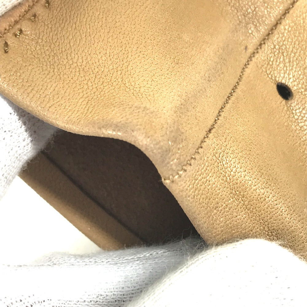 HERMES gloves leather beige Punching logo 7