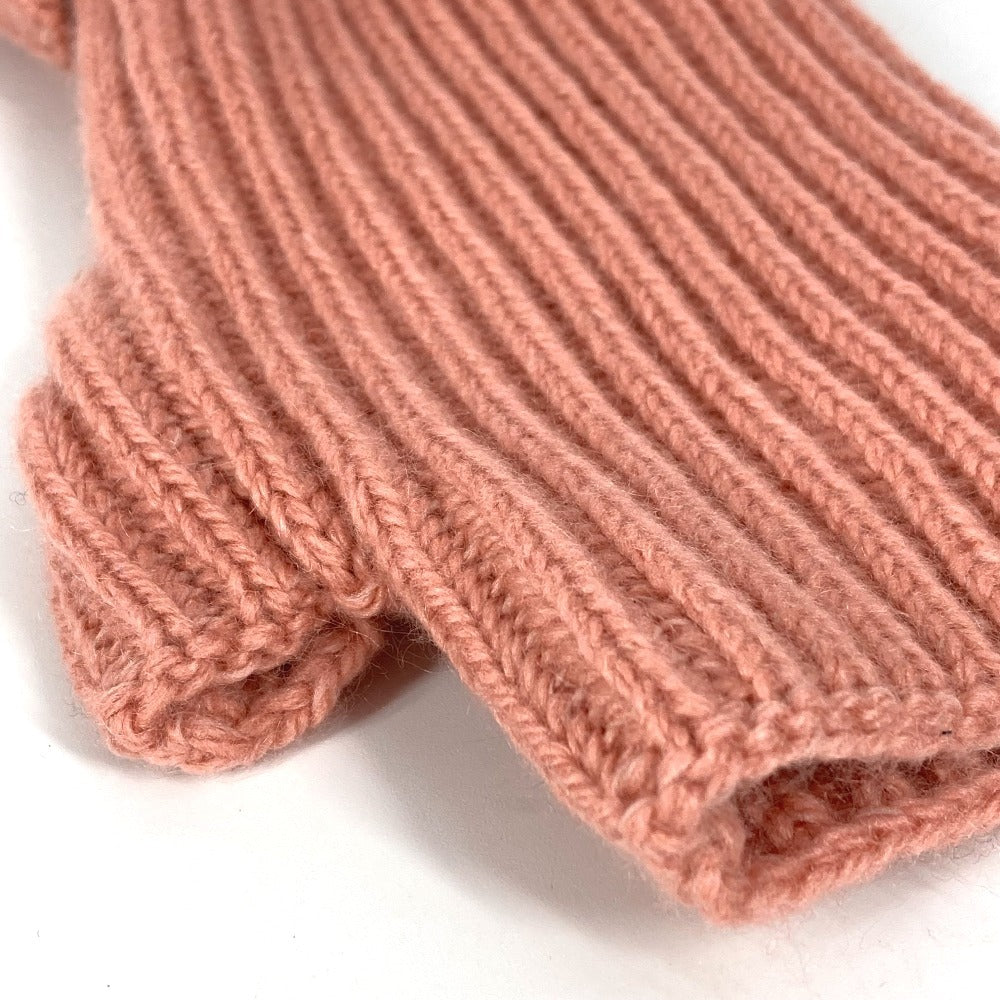 HERMES gloves Cashmere, Mohair pink Serie logo gloves M