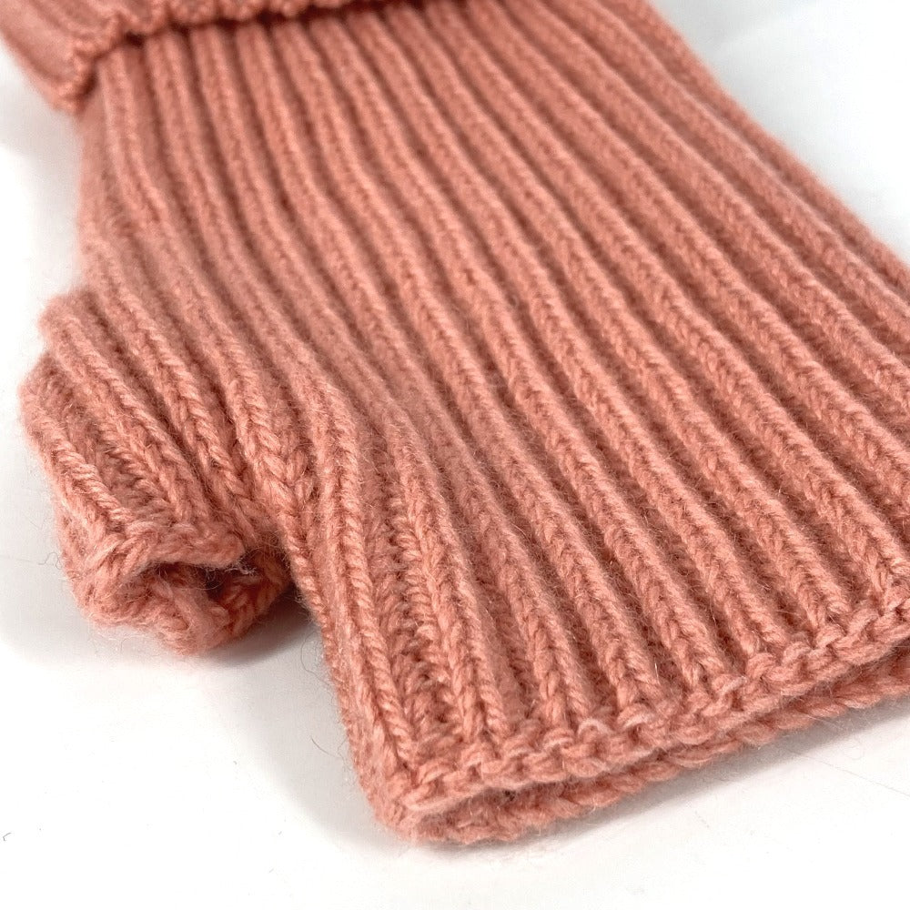 HERMES gloves Cashmere, Mohair pink Serie logo gloves M
