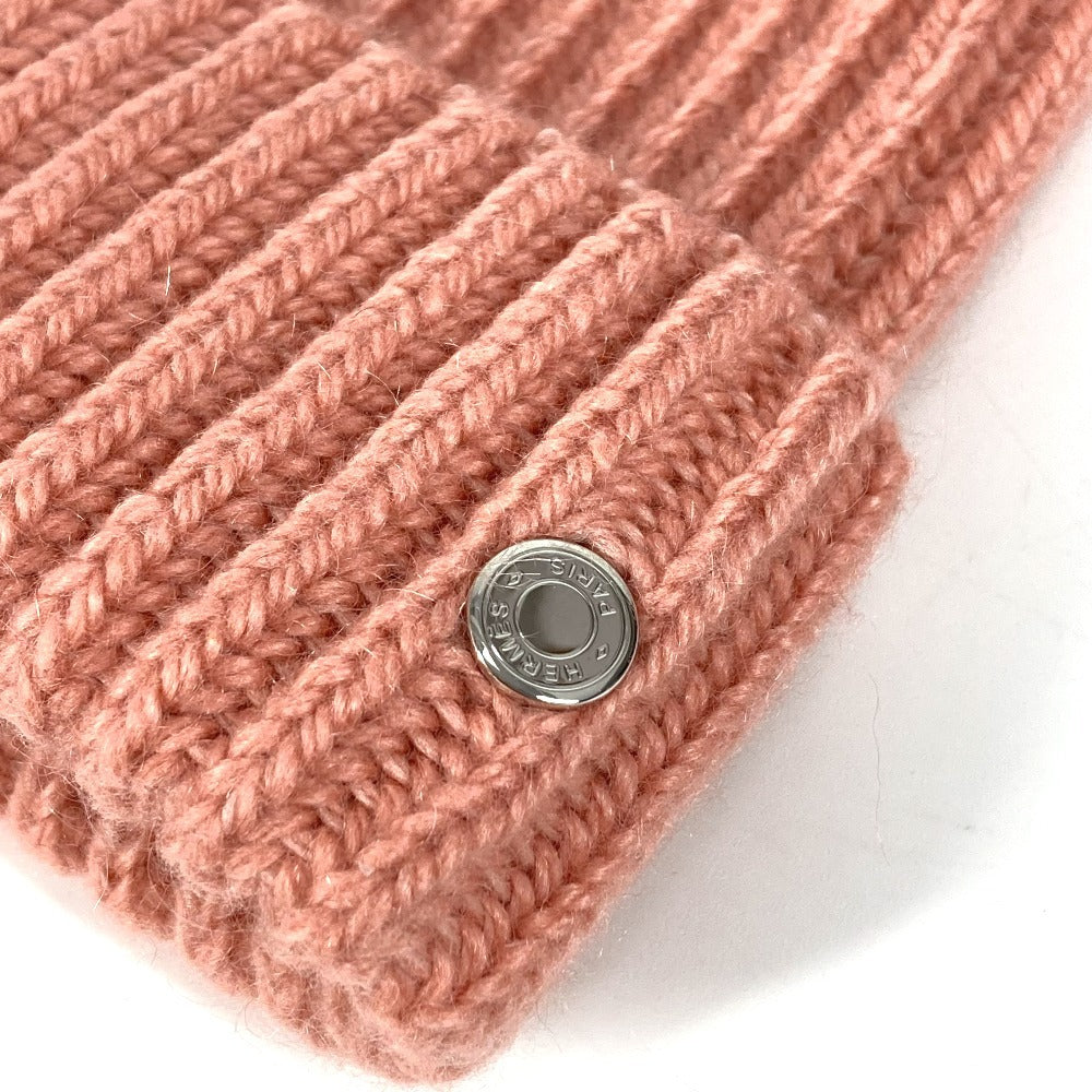 HERMES gloves Cashmere, Mohair pink Serie logo gloves M
