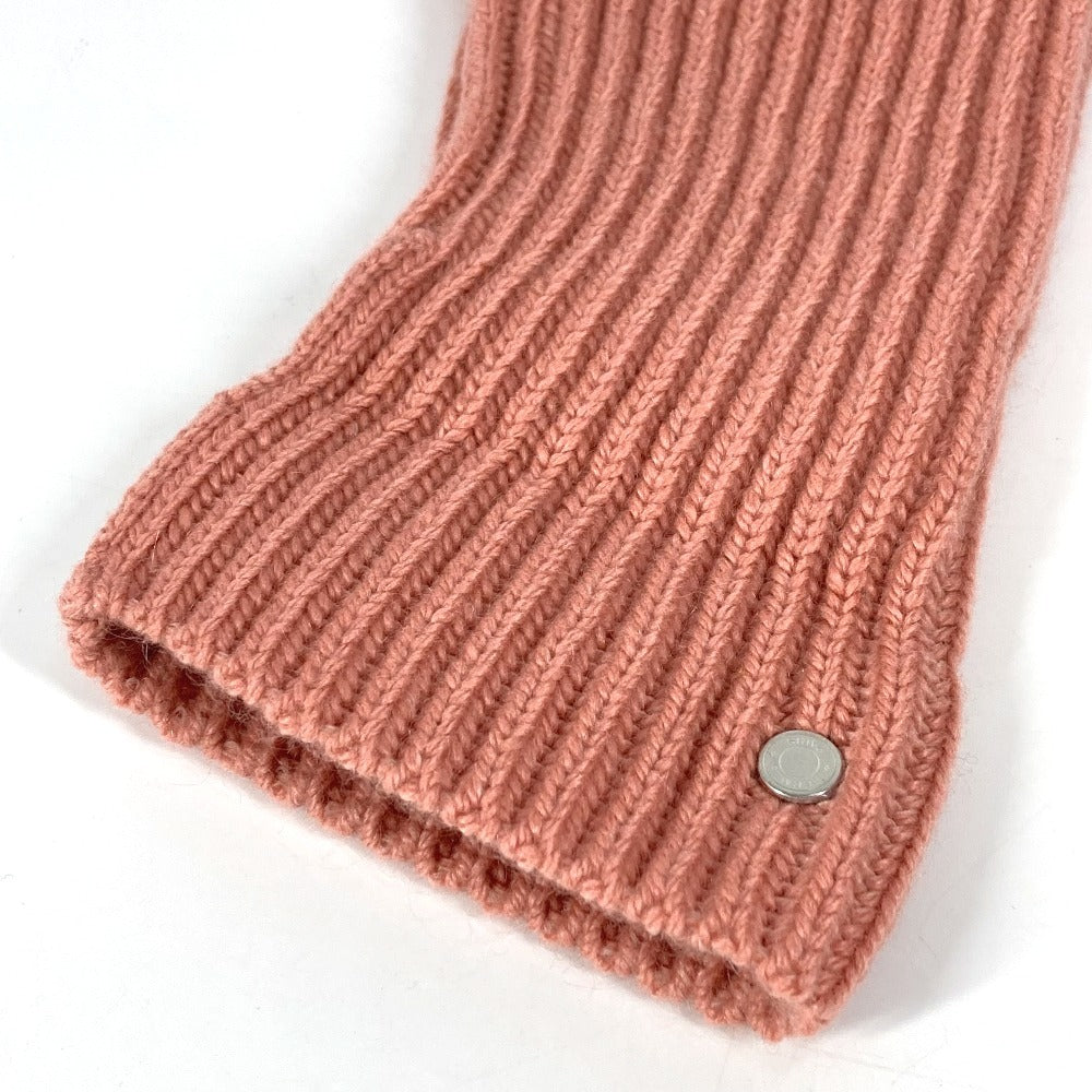 HERMES gloves Cashmere, Mohair pink Serie logo gloves M