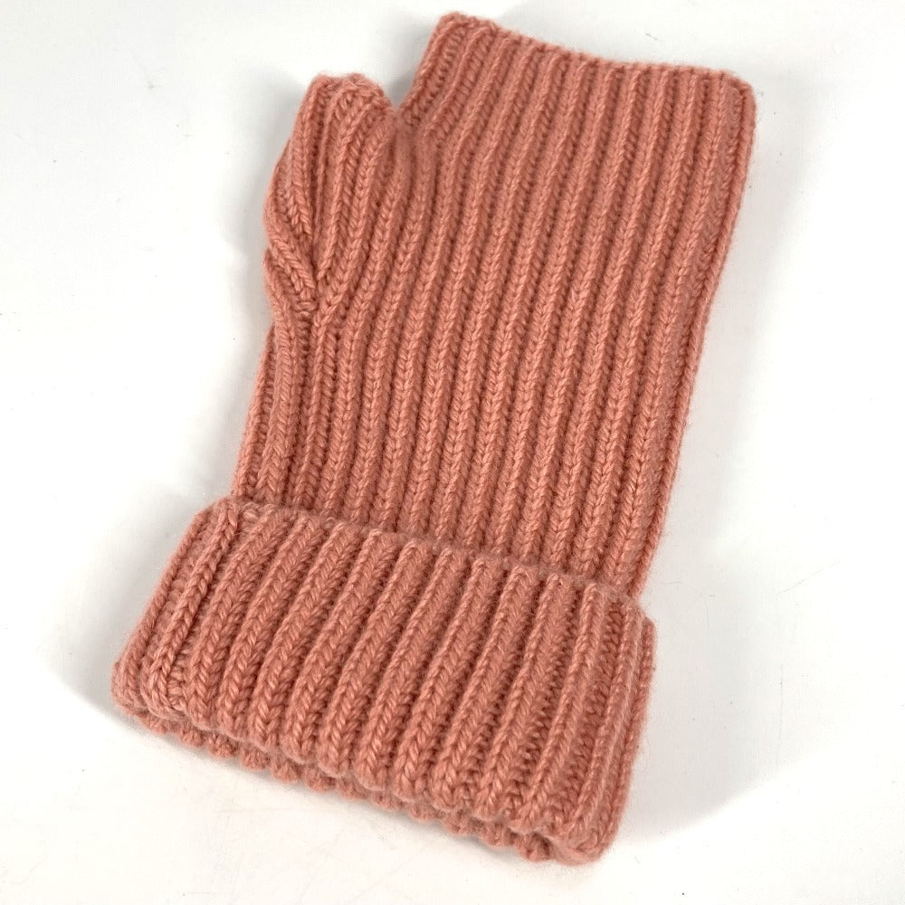 HERMES gloves Cashmere, Mohair pink Serie logo gloves M