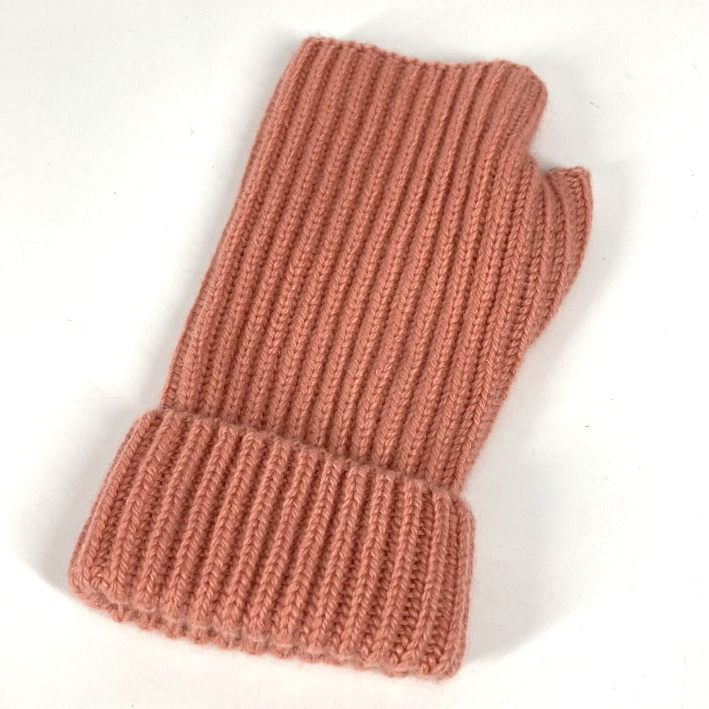 HERMES gloves Cashmere, Mohair pink Serie logo gloves M