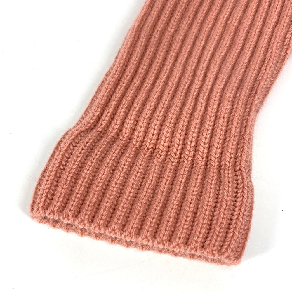 HERMES gloves Cashmere, Mohair pink Serie logo gloves M