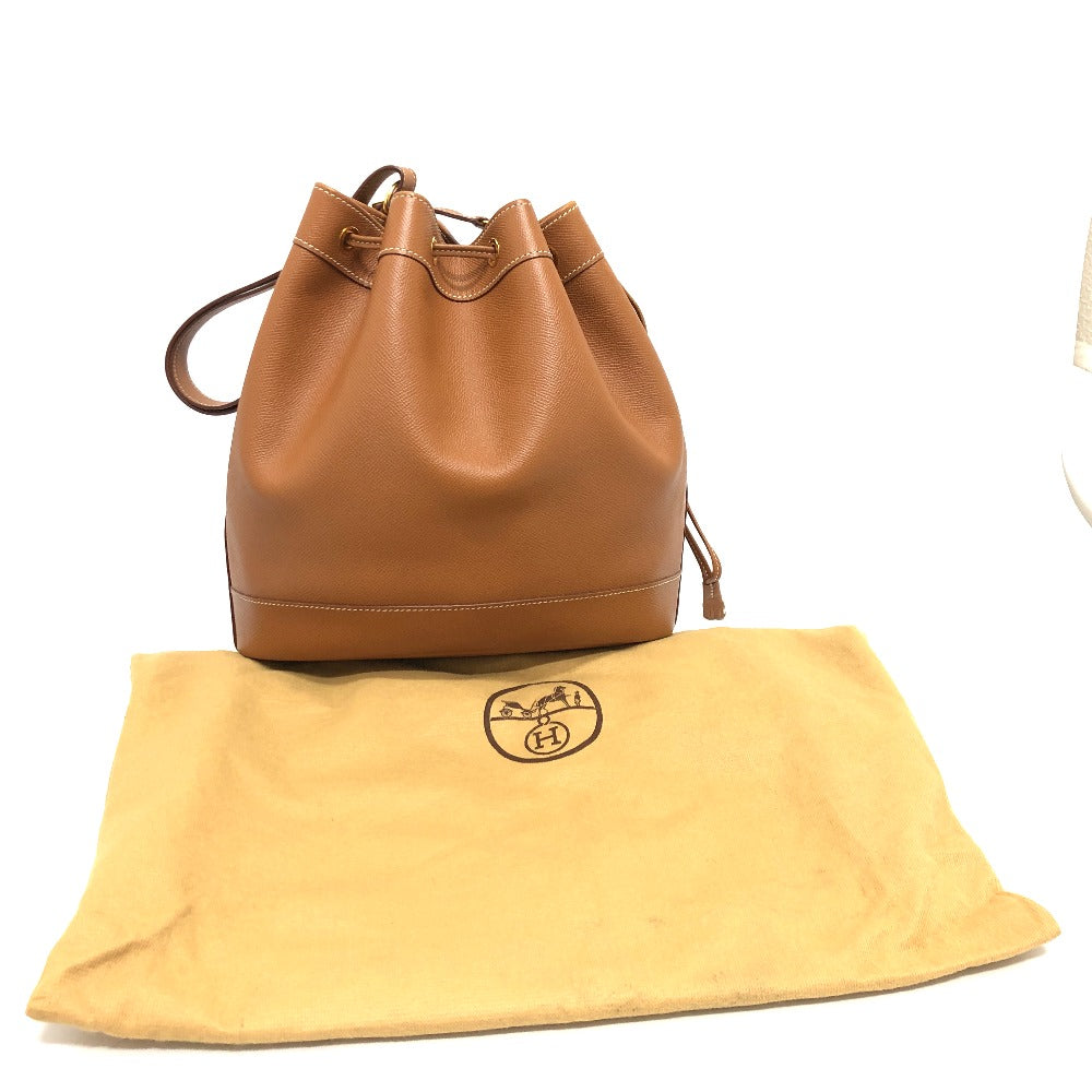 HERMES Shoulder Bag Epsom Brown Market GM