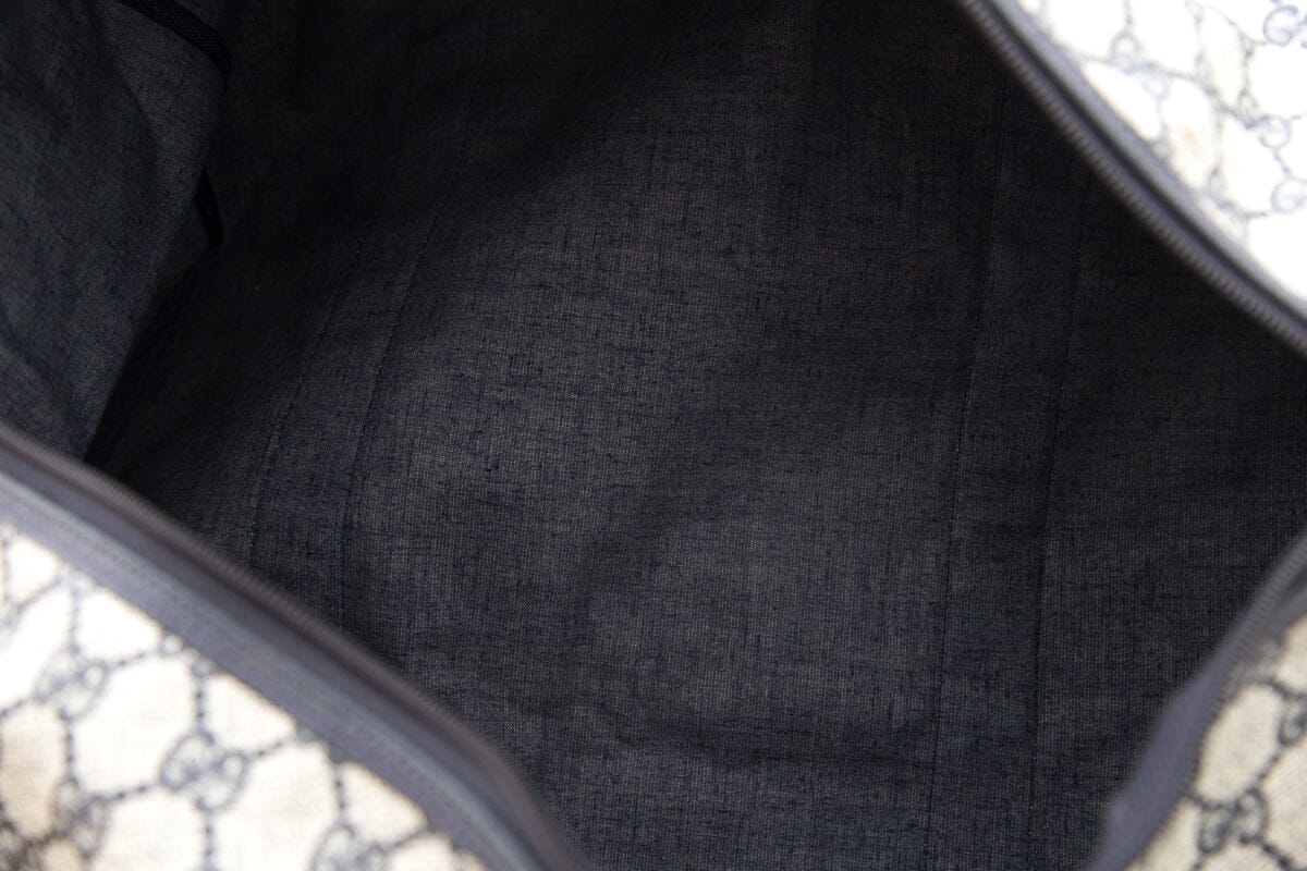 Gucci Navy & Red Web Trim GG Coated Canvas Duffle
