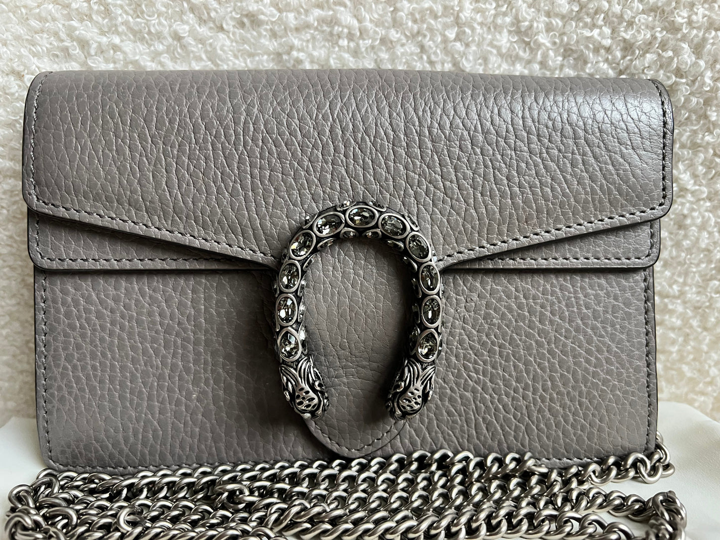Gucci Dionysus GG Grey Super Mini Shoulder Bag (RRP £985)
