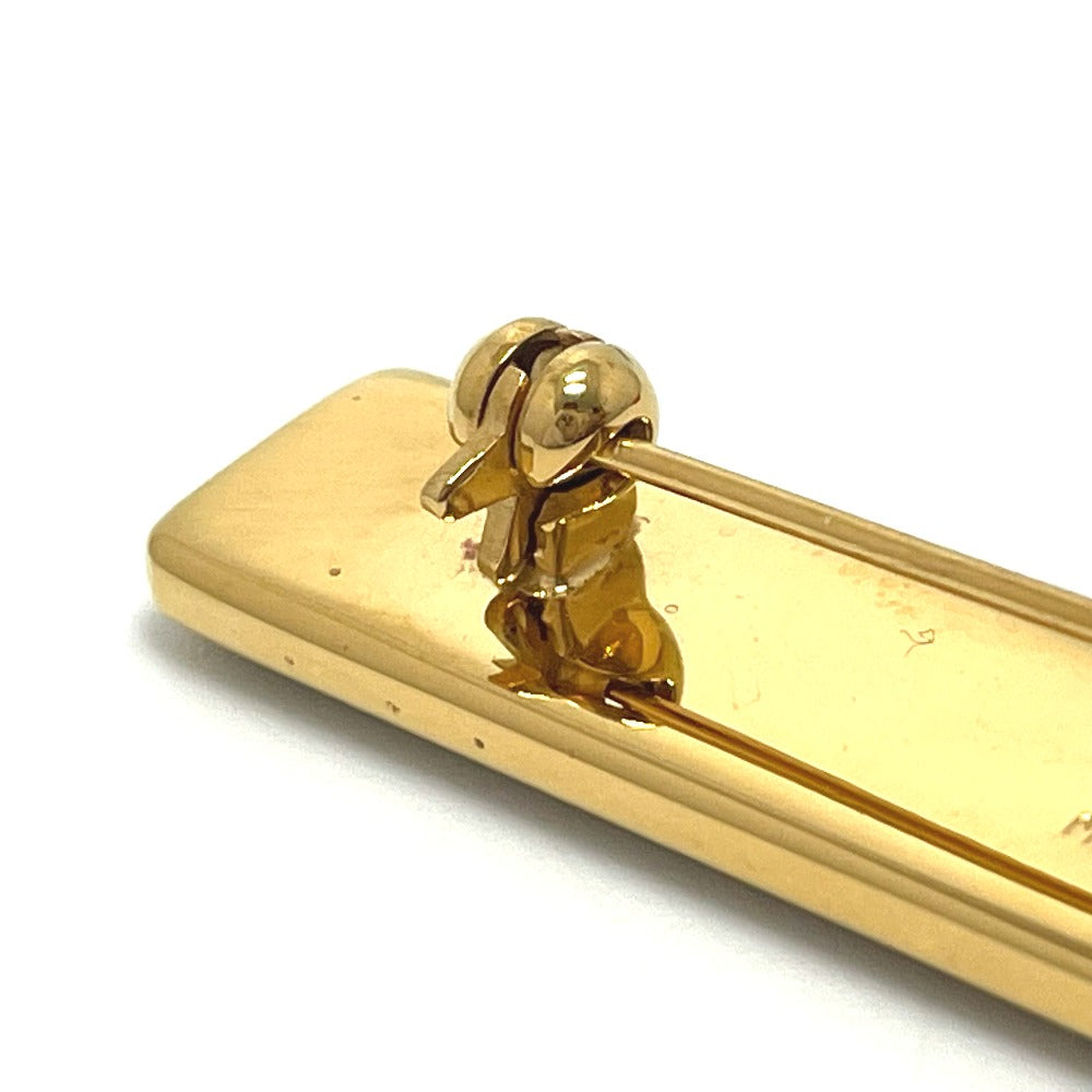 HERMES Brooch metal gold Treasure grilled emaille Women Used