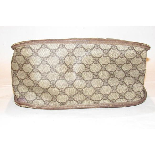 Gucci Vintage Pursesdesigner Purses Brown Large G Logo Print Coated Canvas And Brown Leather With Re