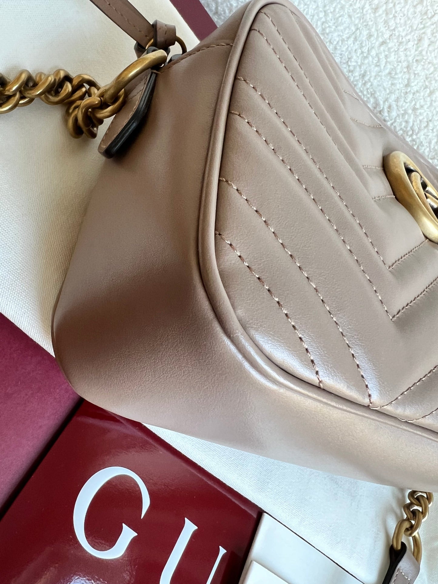 Gucci GG Marmont Dusty Pink Small Shoulder Bag (RRP £1340)