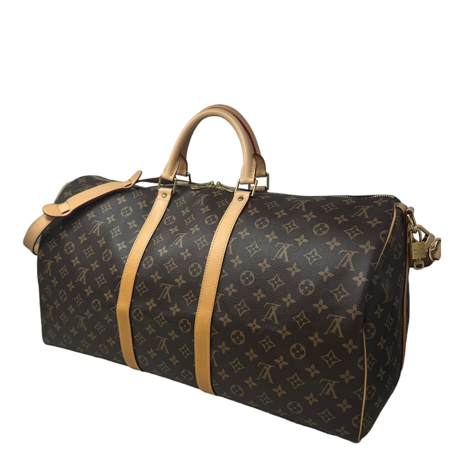 Keepall 55 Luxury Designer By Louis Vuitton In Monogram Canvas, Size: Large