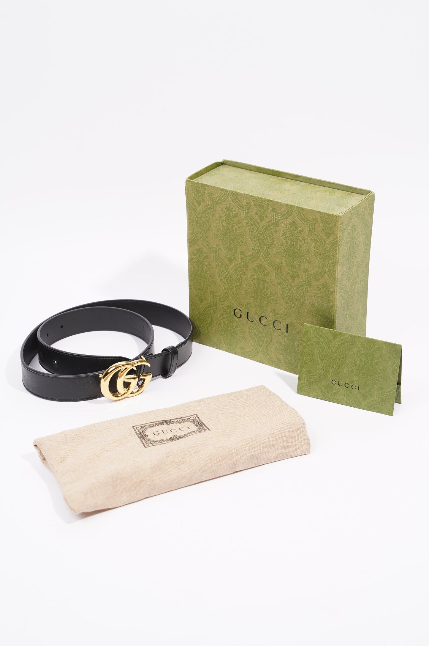 Gucci Womens Marmont Skinny Belt Black / Gold 85-34