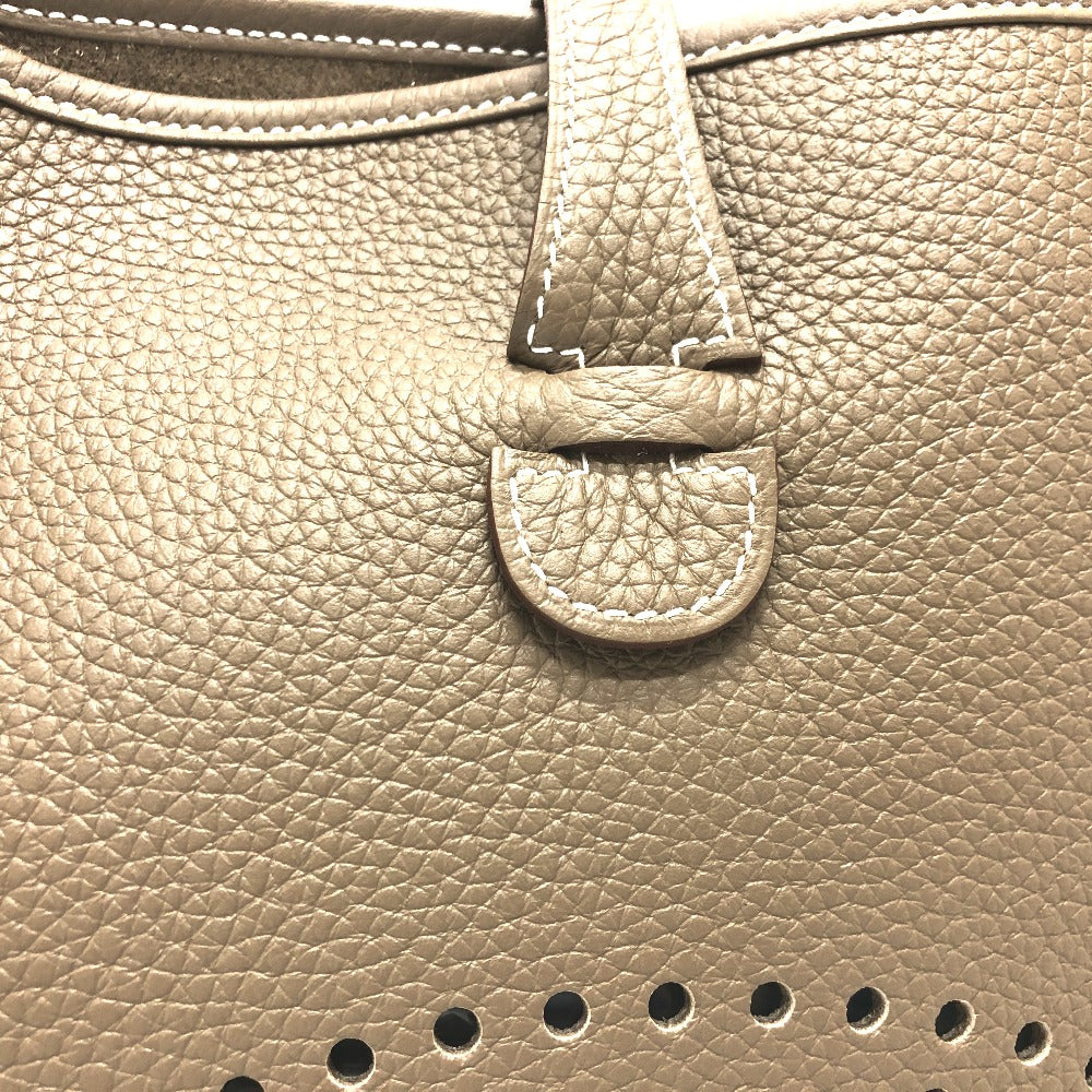 HERMES Shoulder Bag Taurillon Clemence Brown Evelyn 3PM Trois Women Used