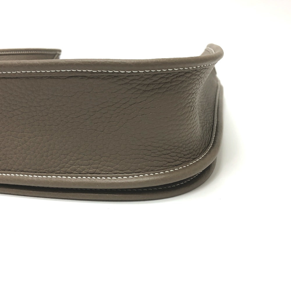 HERMES Shoulder Bag Taurillon Clemence Brown Evelyn 3PM Trois Women Used