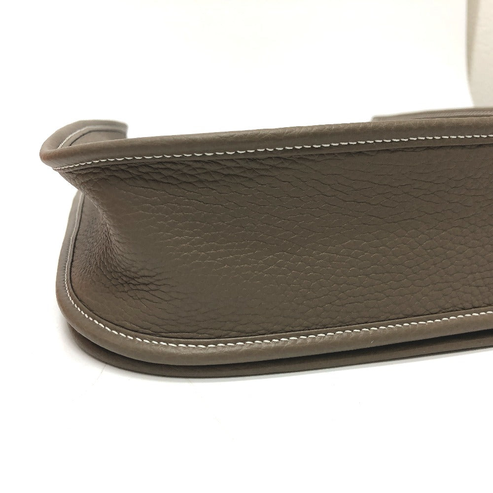 HERMES Shoulder Bag Taurillon Clemence Brown Evelyn 3PM Trois Women Used