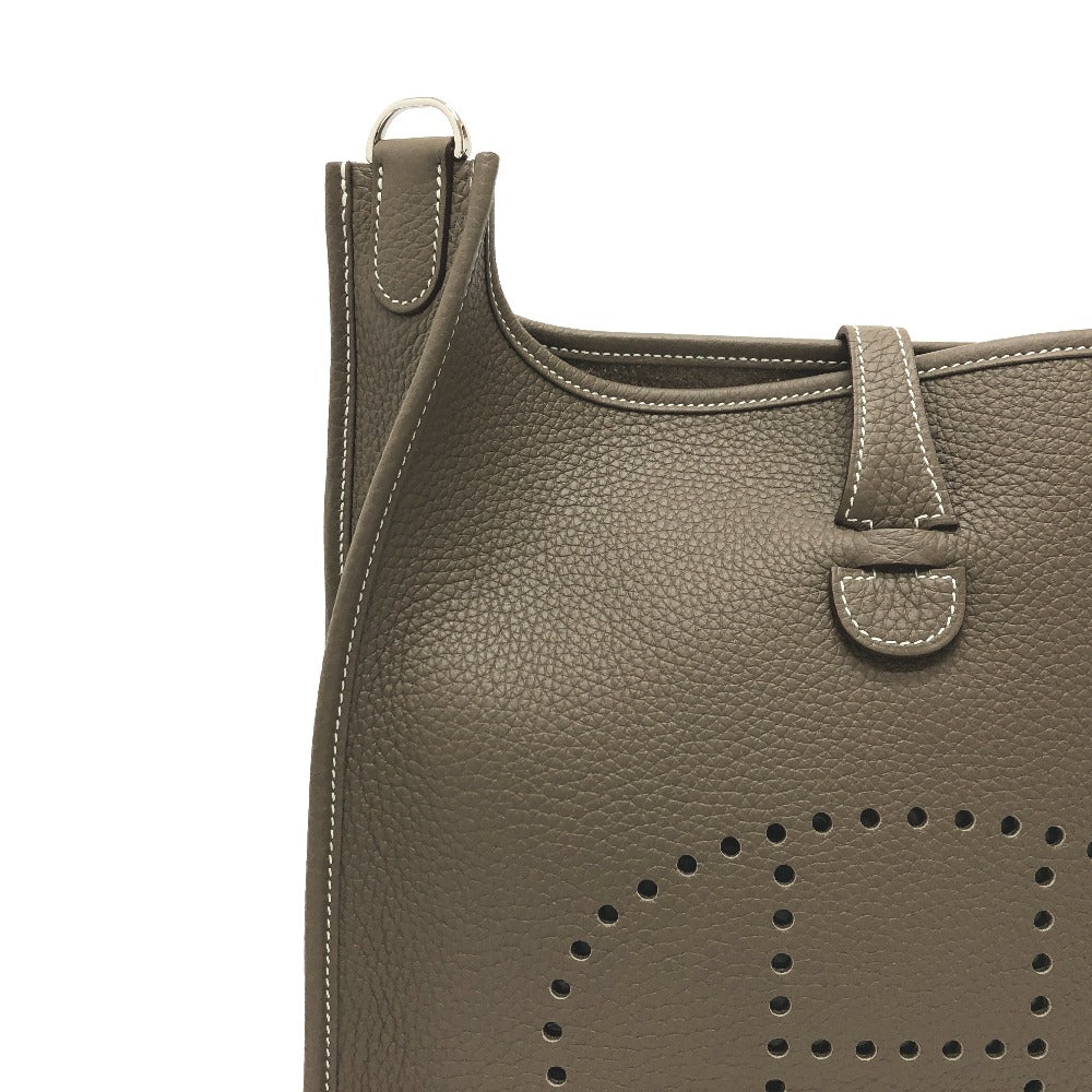 HERMES Shoulder Bag Taurillon Clemence Brown Evelyn 3PM Trois Women Used