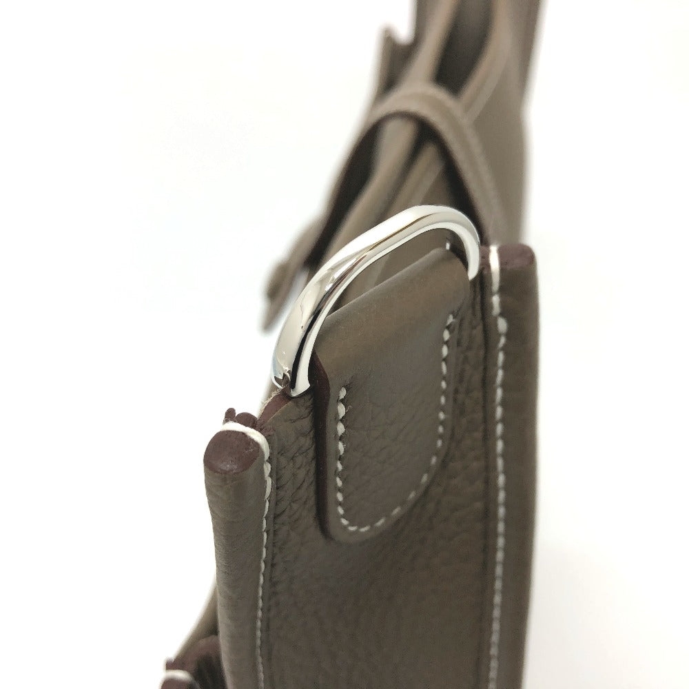 HERMES Shoulder Bag Taurillon Clemence Brown Evelyn 3PM Trois Women Used
