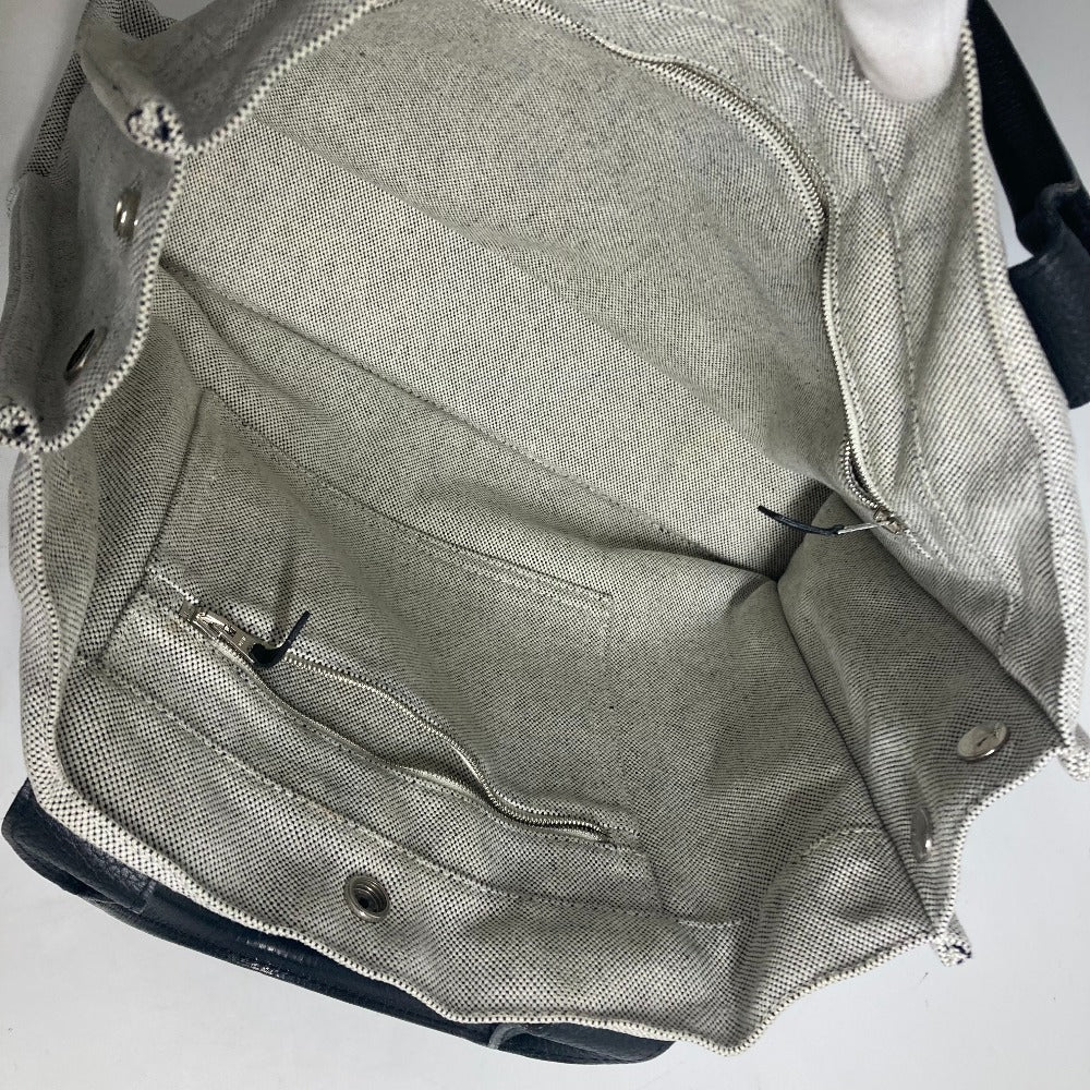 HERMES Tote Bag Toile H, Leather black Sac Arne MM