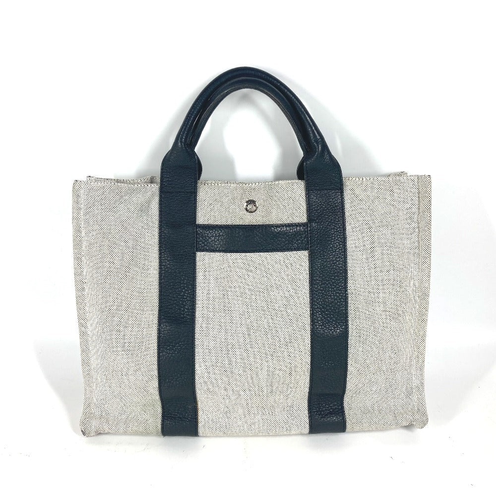 HERMES Tote Bag Toile H, Leather black Sac Arne MM