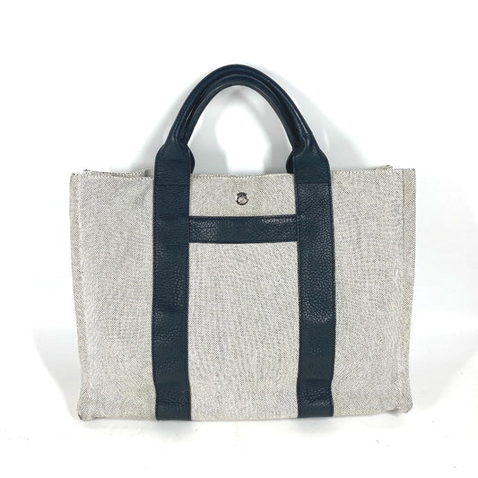 HERMES Tote Bag Toile H, Leather black Sac Arne MM