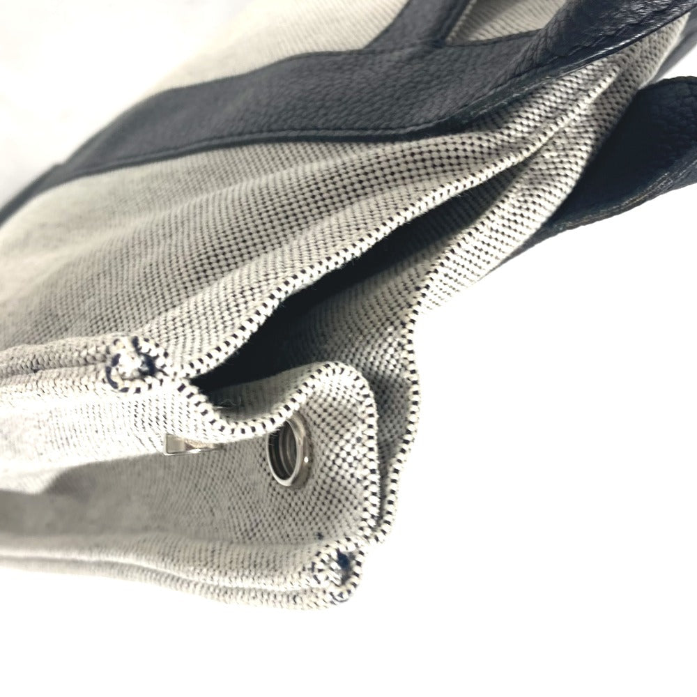 HERMES Tote Bag Toile H, Leather black Sac Arne MM