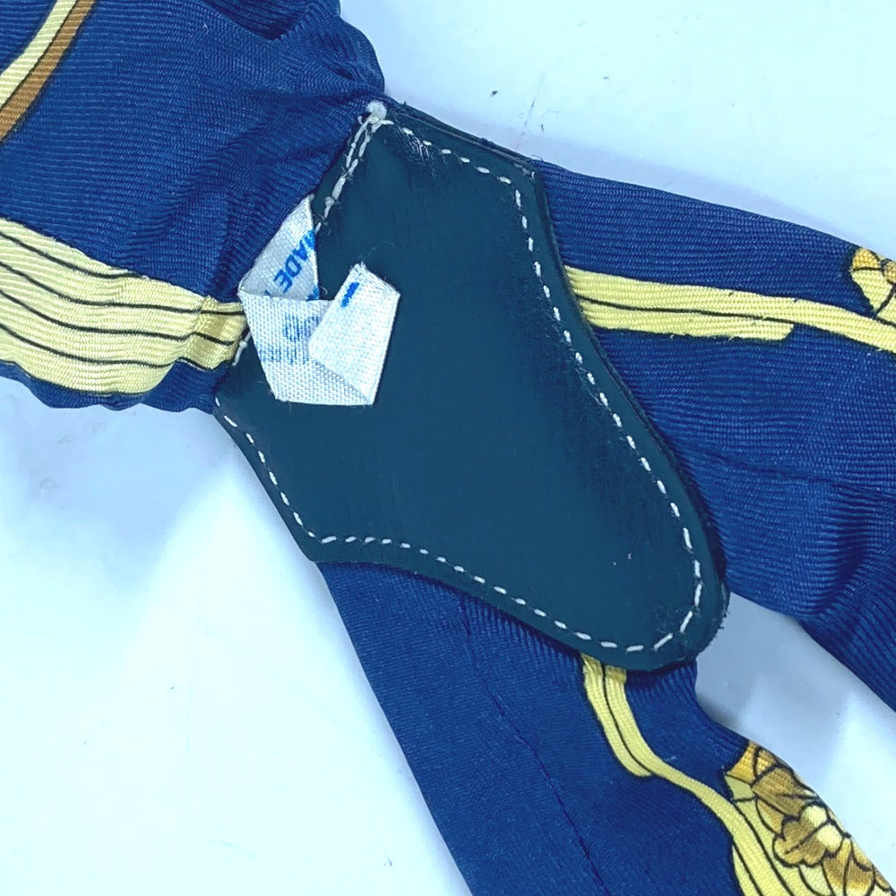 HERMES suspenders silk Navy vintage Overall handle Women Used