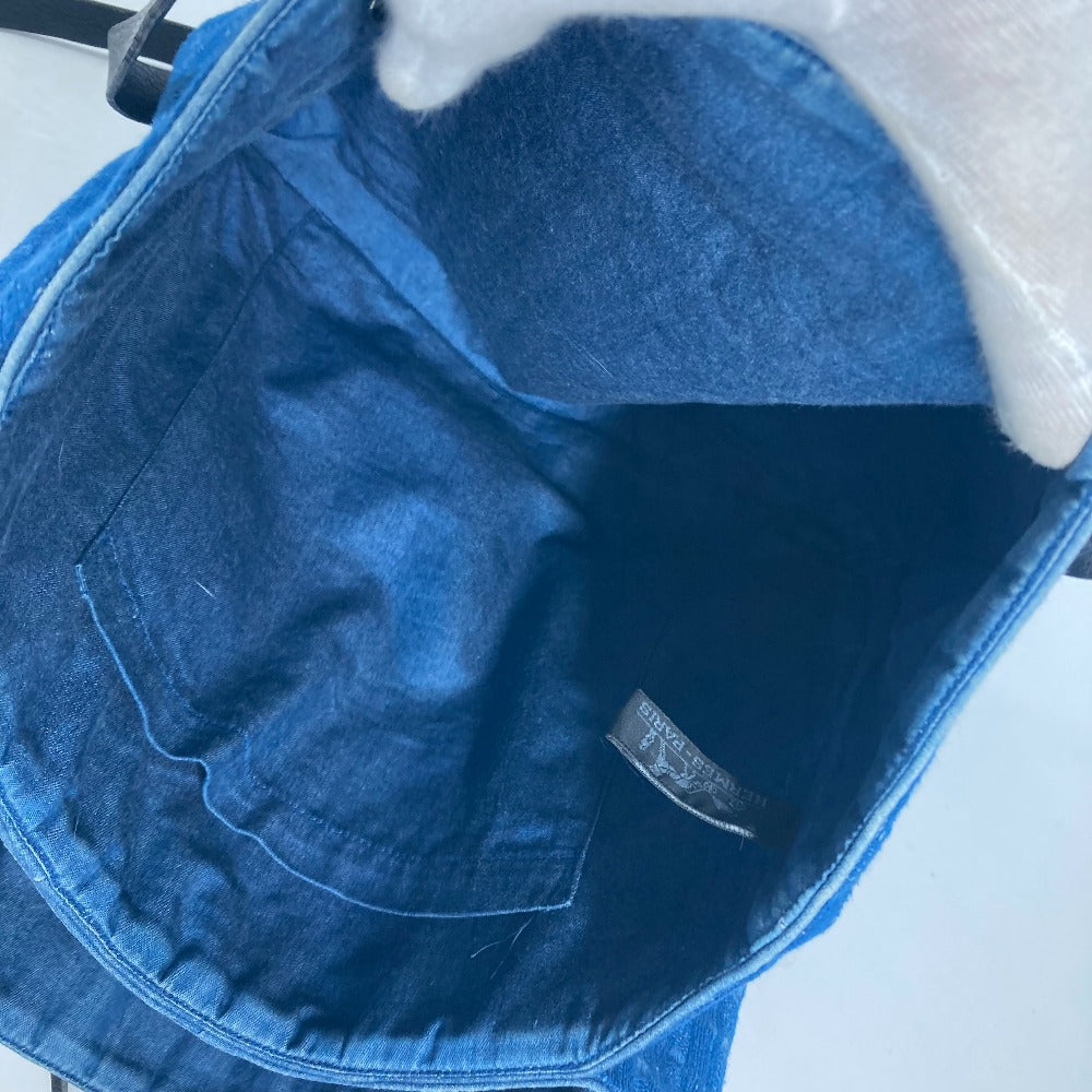 HERMES Tote Bag Canvas, Leather blue Amedaba Cava de Bosch Women Used