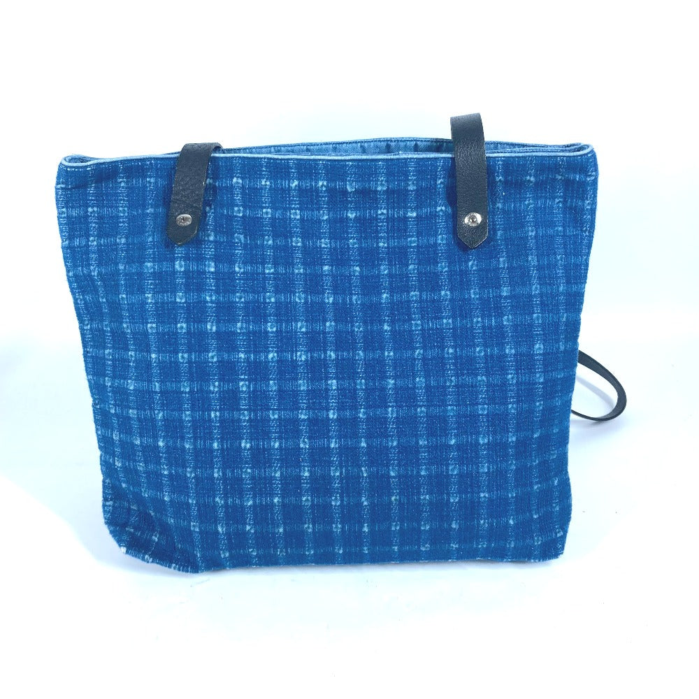 HERMES Tote Bag Canvas, Leather blue Amedaba Cava de Bosch Women Used