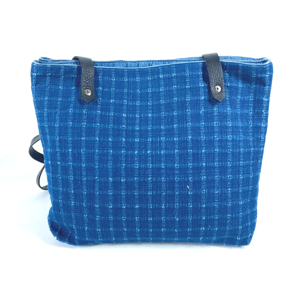 HERMES Tote Bag Canvas, Leather blue Amedaba Cava de Bosch Women Used