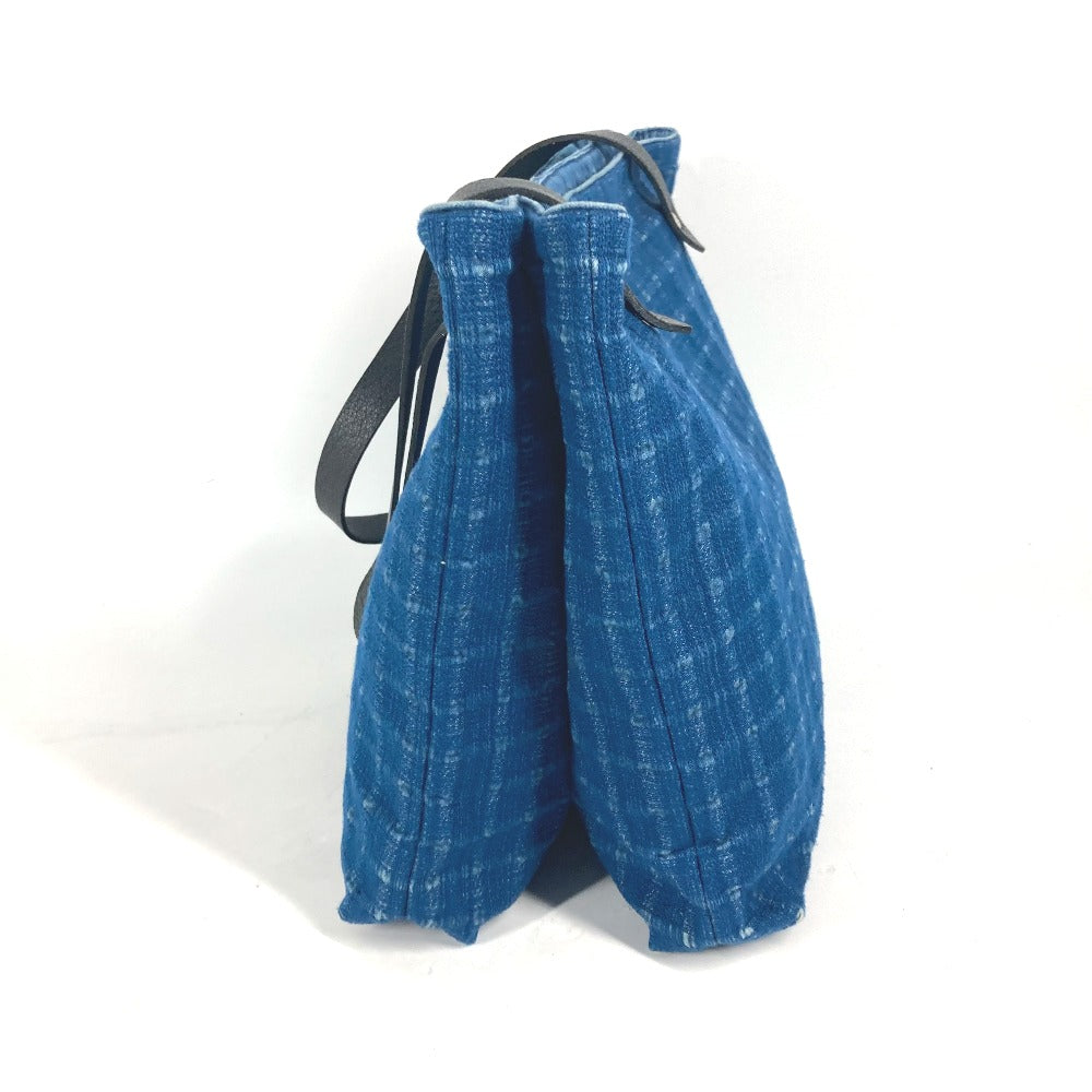 HERMES Tote Bag Canvas, Leather blue Amedaba Cava de Bosch Women Used