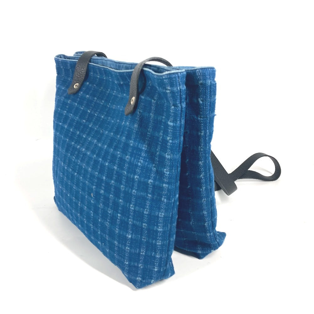 HERMES Tote Bag Canvas, Leather blue Amedaba Cava de Bosch Women Used