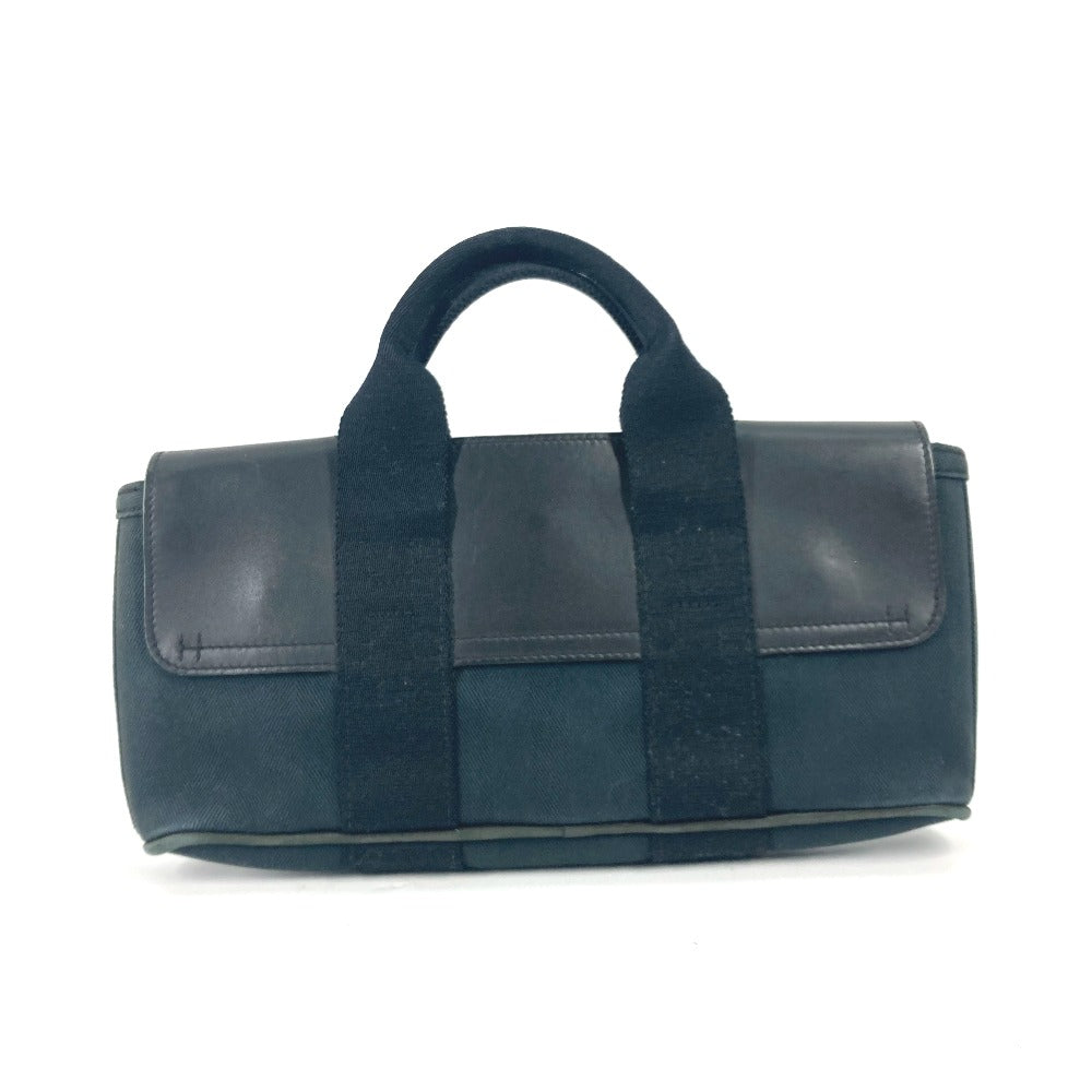 HERMES Tote Bag Canvas, Leather black handbag bag Valparaiso PM Long Women Used