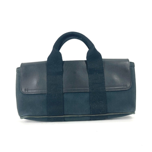 HERMES Tote Bag Canvas, Leather black handbag bag Valparaiso PM Long Women Used