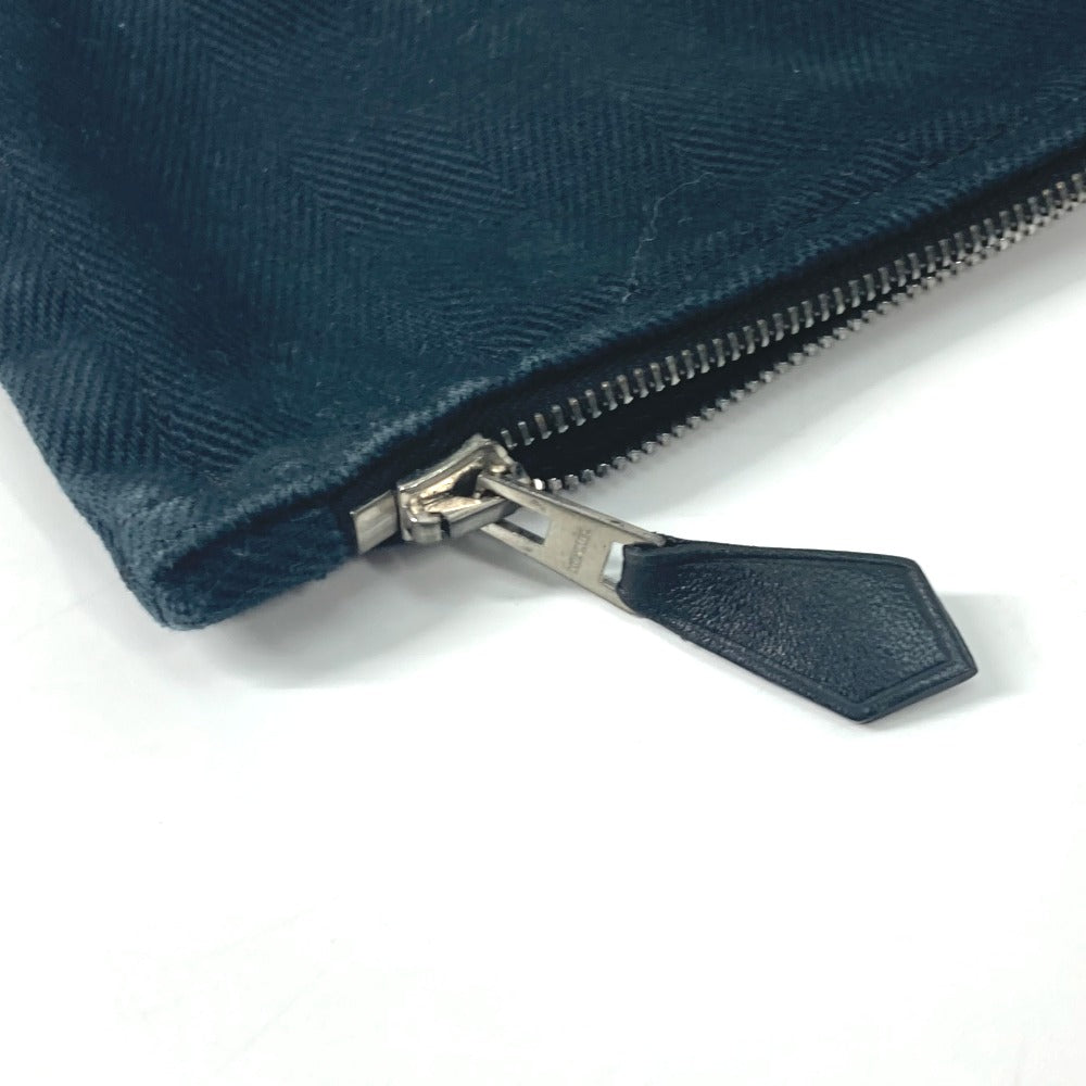 HERMES Tote Bag Canvas, Leather black handbag bag Valparaiso PM Long Women Used