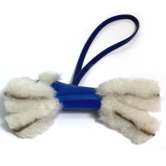 HERMES Bag charm Cotton / Mouton / Anion Blue Safir Fox terrier Buddy charm unisex(Unisex) Used