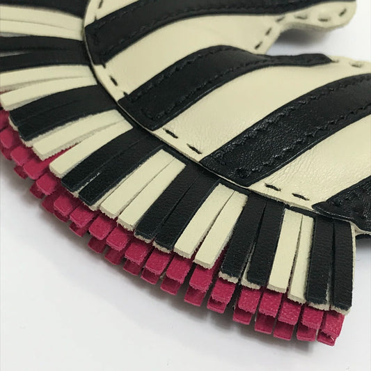 HERMES Bag charm Anyo Miro Black x white zebra Gee Gee Savannah Charm unisex(Unisex) Used