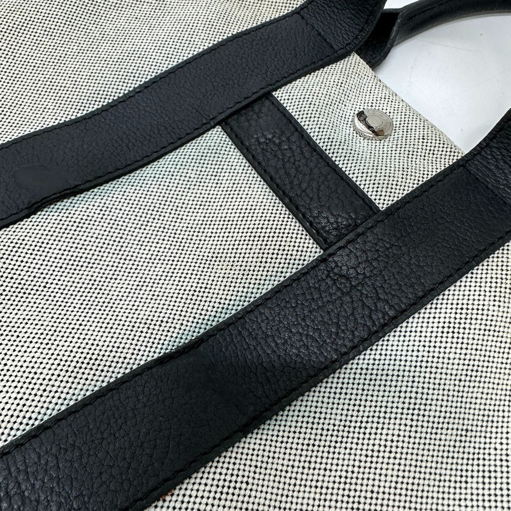 HERMES Tote Bag Toile H, Leather gray Sac Arne PM Women Used