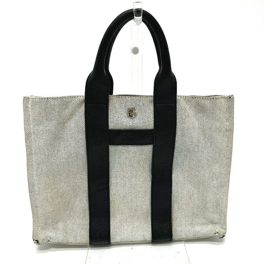 HERMES Tote Bag Toile H, Leather gray Sac Arne PM Women Used