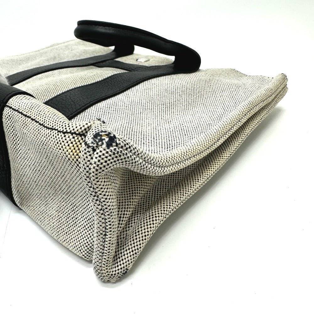 HERMES Tote Bag Toile H, Leather gray Sac Arne PM Women Used