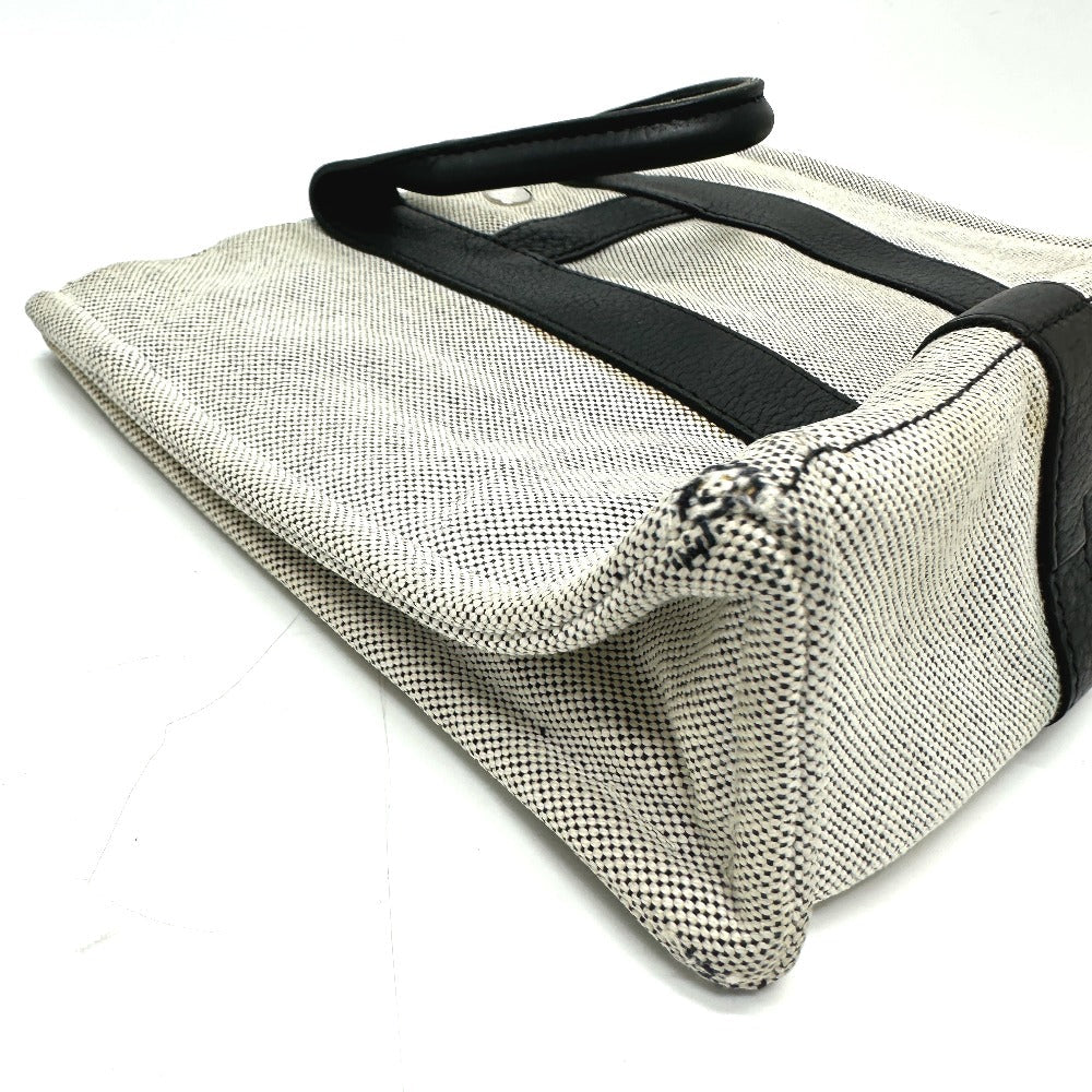 HERMES Tote Bag Toile H, Leather gray Sac Arne PM Women Used