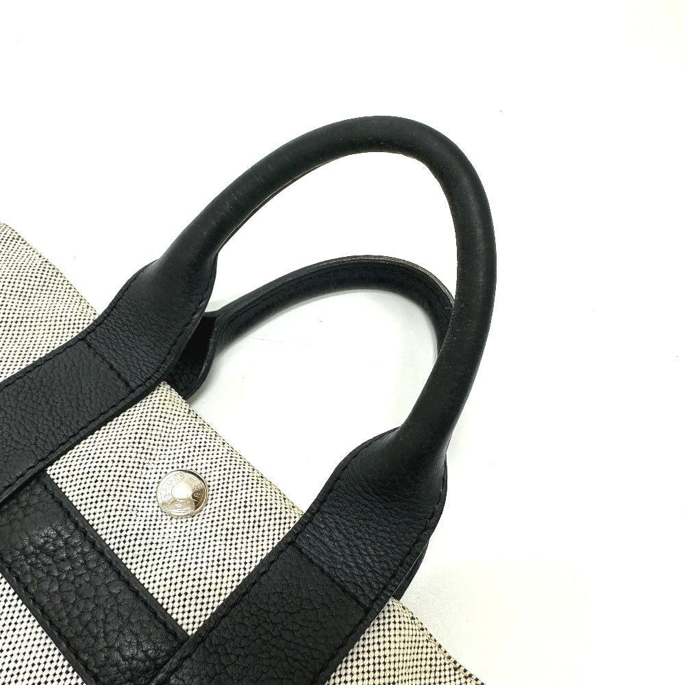 HERMES Tote Bag Toile H, Leather gray Sac Arne PM Women Used