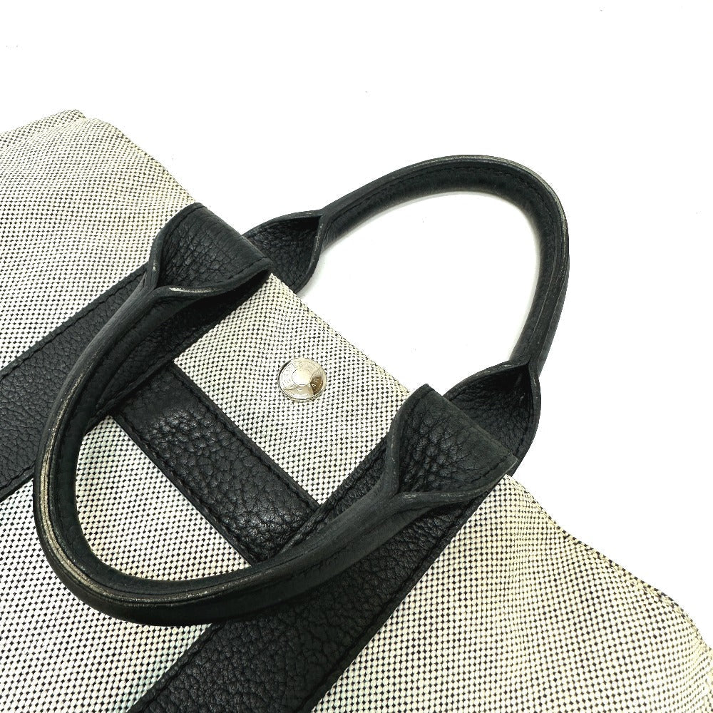 HERMES Tote Bag Toile H, Leather gray Sac Arne PM Women Used