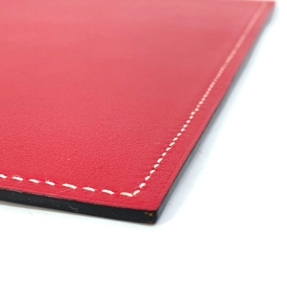 HERMES Other miscellaneous goods leather Red reversible Mouse pad