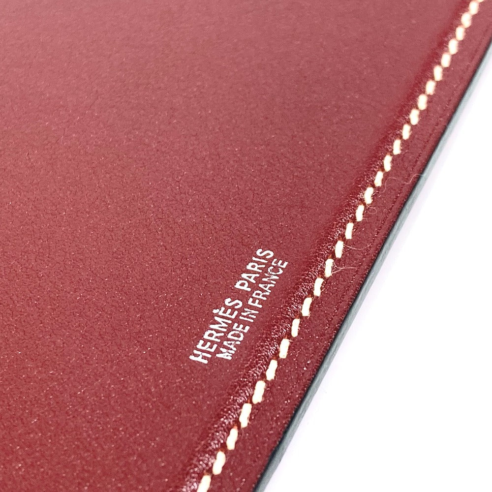 HERMES Other miscellaneous goods leather Red reversible Mouse pad