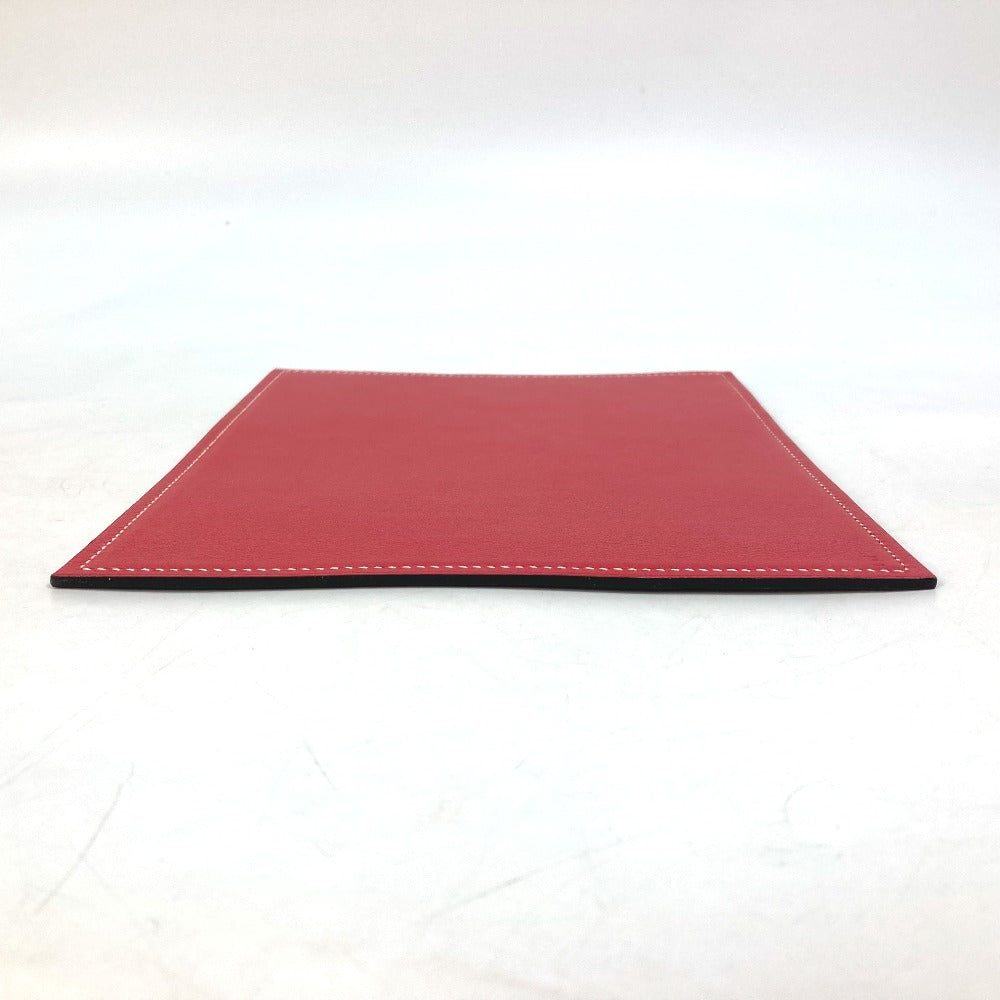 HERMES Other miscellaneous goods leather Red reversible Mouse pad