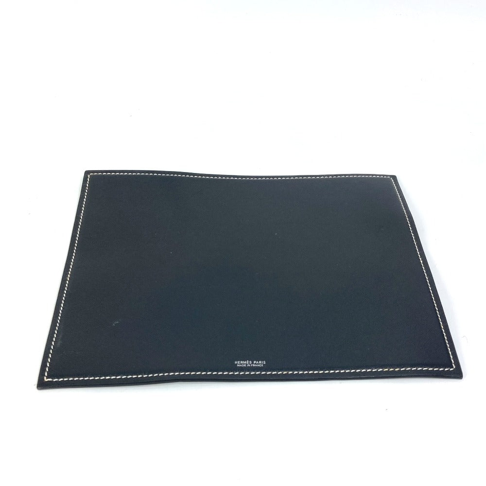 HERMES Other miscellaneous goods leather blue reversible Mouse pad